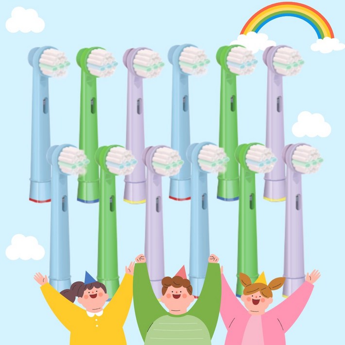 12개 개별포장 큐클래스 어린이 전동칫솔모 리필 호환모, 1개