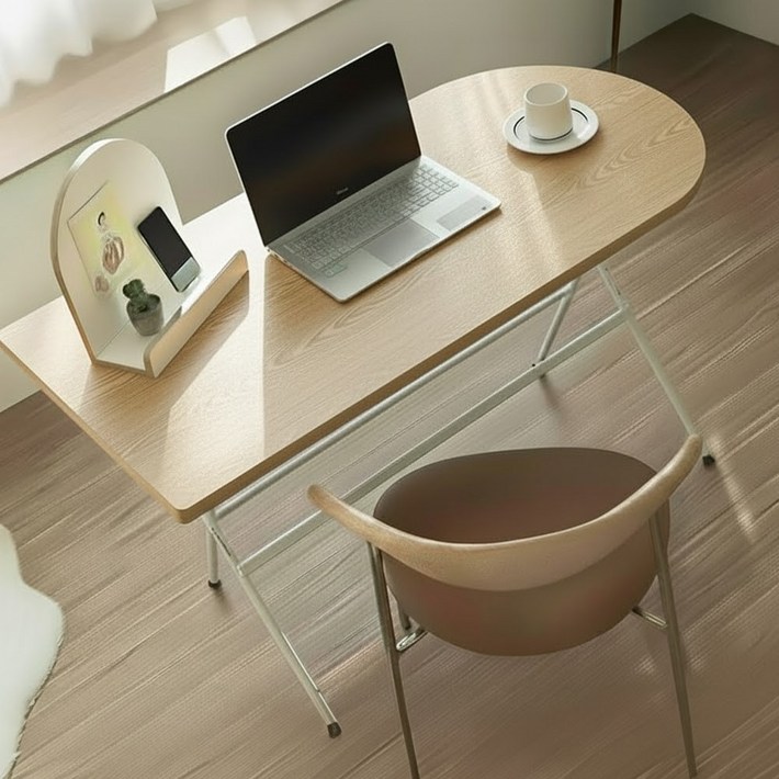 실버미어 1인식탁 접이식 테이블, 2인용, 03내추럴우드타원형