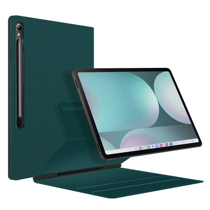 VISBYH 비스비 갤럭시탭 S8 S7 마그네틱 케이스 S펜수납 자석 간편한 탈부착, 블랙