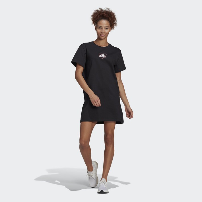아디다스 루즈핏 하트 스트릿 반팔 원피스
