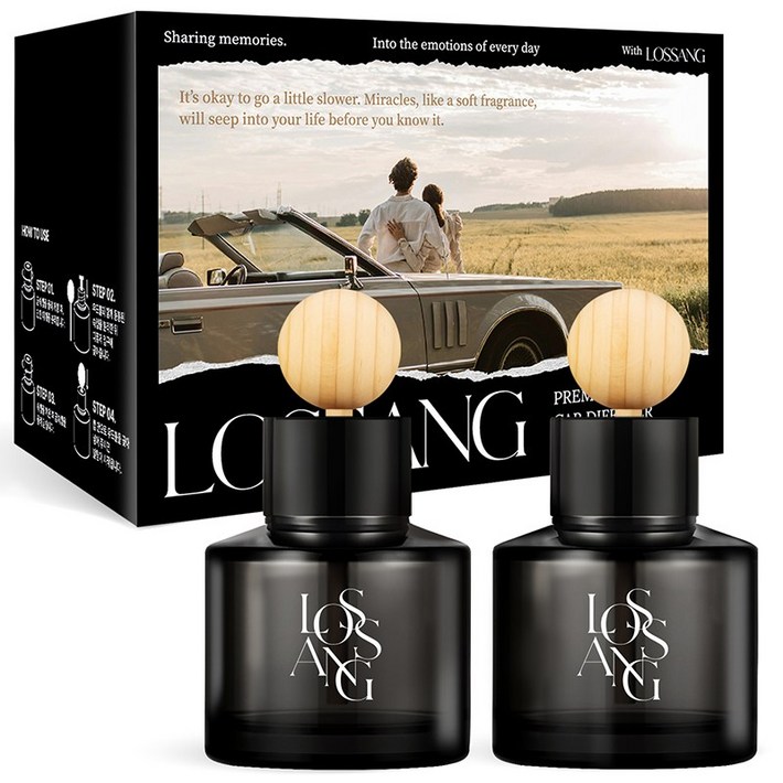 로쌩 퍼퓸 대용량 차량용 방향제 디퓨저 2p  우드볼스틱 2p 세트