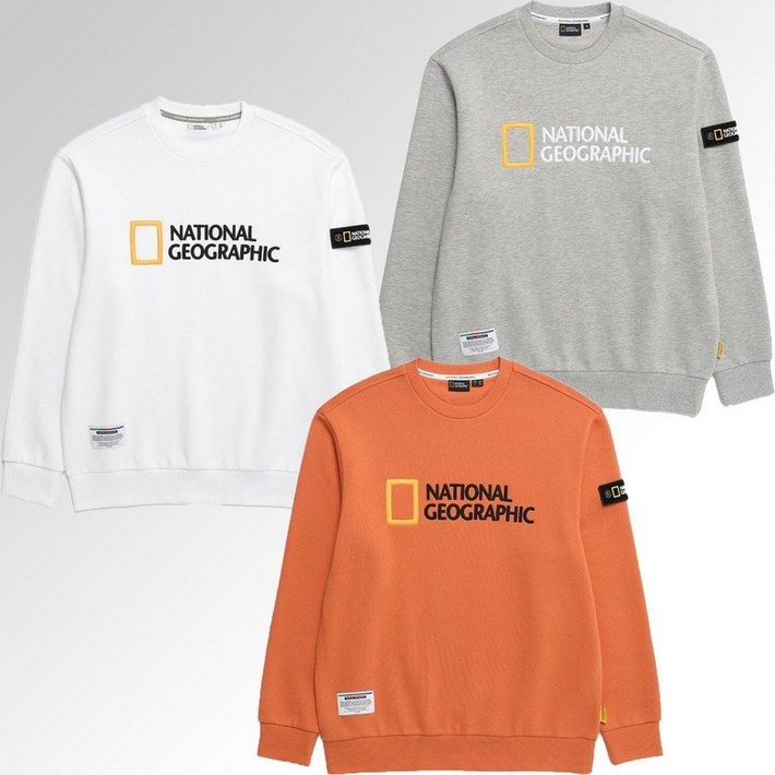 내셔널지오그래픽 MW N234USW060 폴리카터 빅 로고 풀기모 맨투맨 공용