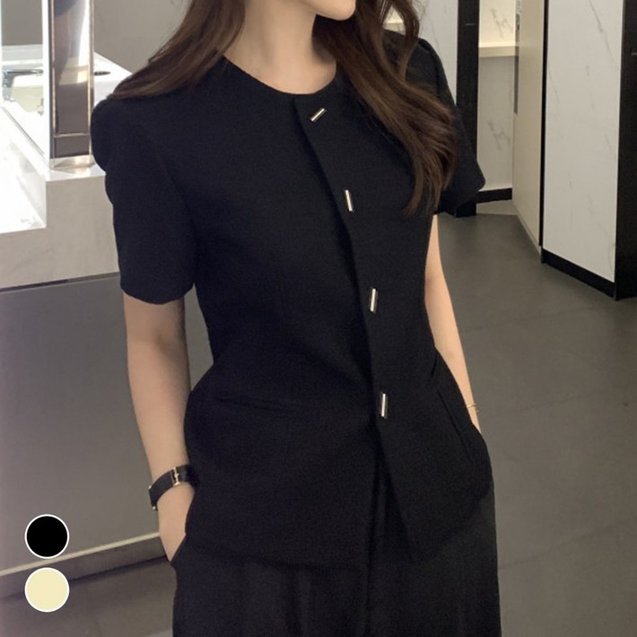 메이리앤 고퀄리티 하객 오피스룩 반팔 자켓