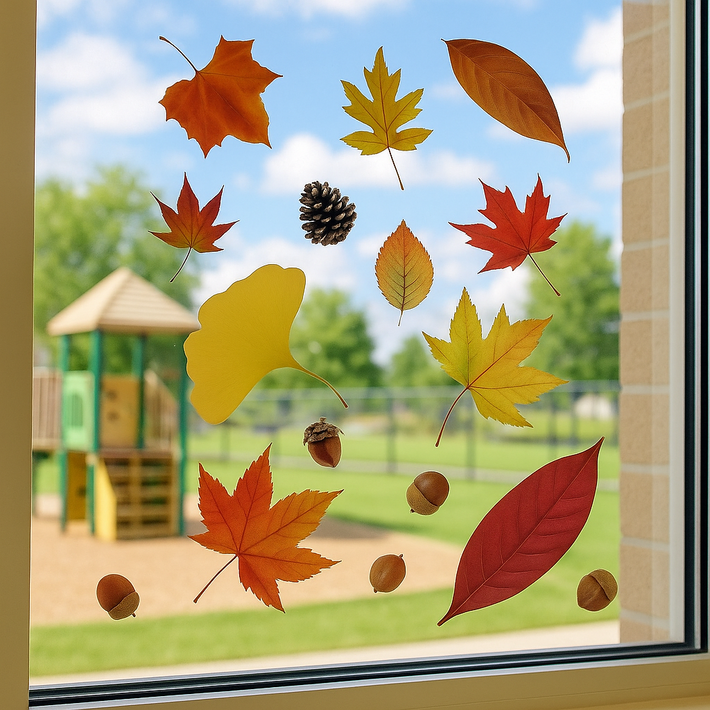 롱아트 투명 방수 안찢어지는 가을 단풍잎 스티커 14pcs, 3장