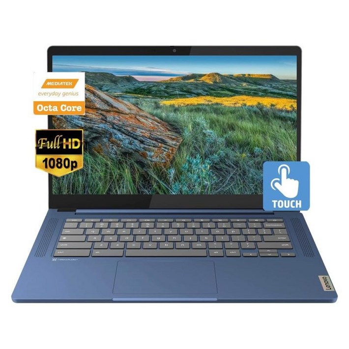 Lenovo 2023 신상 Ideapad Slim 3 14인치1920 x 1080 FHD 터치스크린 크롬북 슬림 씬 노트북 8코어 MediaTek Kompanio 520 4GB R, 단일상품 단일상품 단일상품, 단일상품, 단일색상, 단일