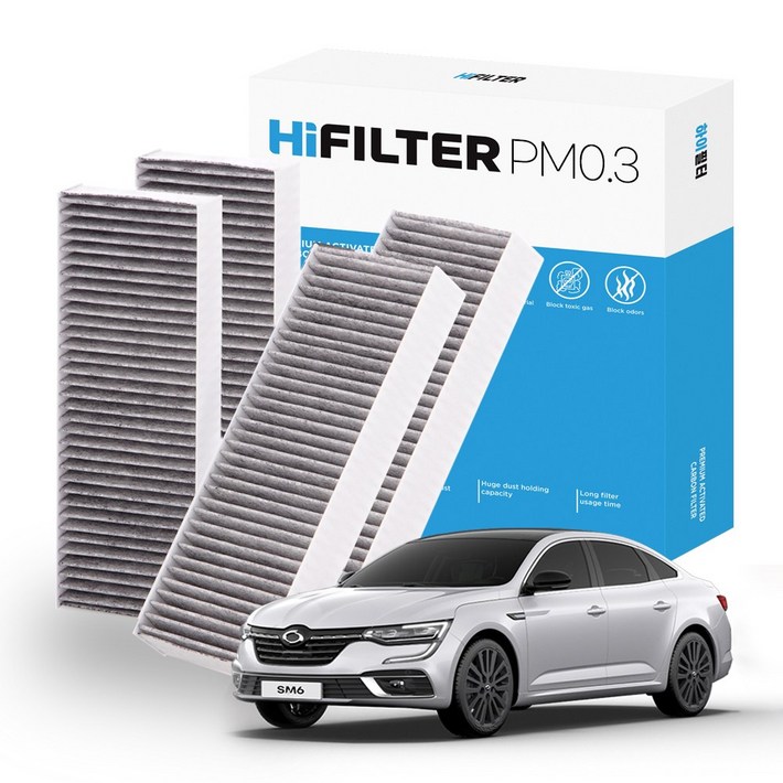11 하이필터 PM0.3 활성탄 자동차 에어컨필터 르노 QM6
