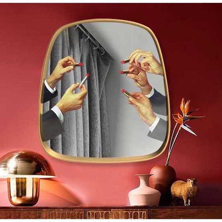 셀레티 SELETTI 립스틱 거울 골드 프레임 화장대 mirror 프렌치 특이한 미러 유리 벽걸이 화장실 전신 셀레티 SELETTI 립스틱 거울 골드 프레임 화장대 mirror 프렌치 특이한 미러 유리 벽걸이 화장실 전신