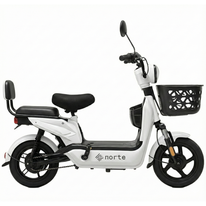전동 스쿠터 전기 자전거 팻바이크 성인용 출퇴근 미니벨로, 화이트, 스틸