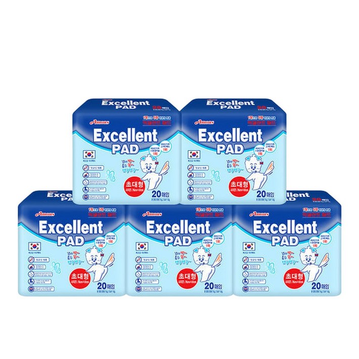 국산 엑셀런트초대형패드 100매 강아지애견배변, 1개, 100개입
