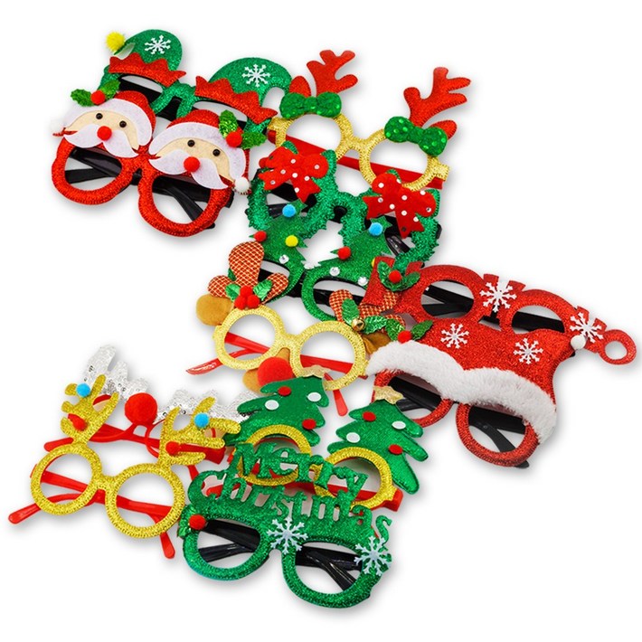 유스툴 크리스마스 파티 산타 루돌프 안경 소품 4종