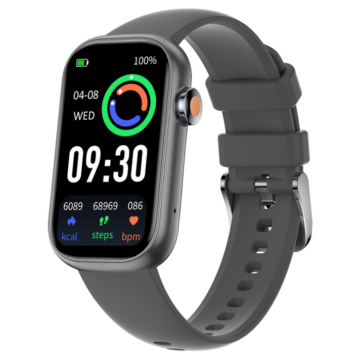 와피크 통화가능 블루투스 운동시계 알림 확인가능한 스마트워치 X3 스마트밴드, GPS  블루투스, 3.7cm, 실버