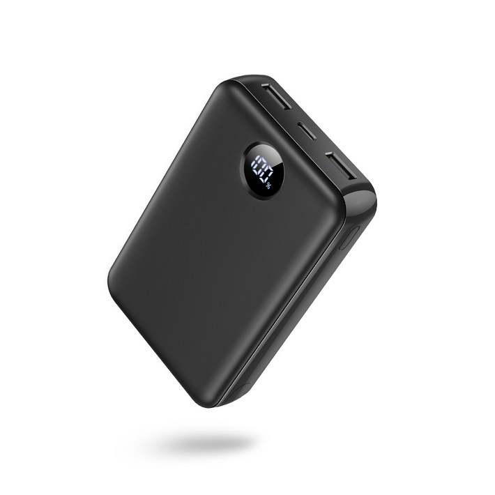 YINTO 대용량 보조배터리 고속충전 40000mAh PD 22.5W QC3.0 잔량표시 확장형 휴대폰 거치대, 블랙, N7