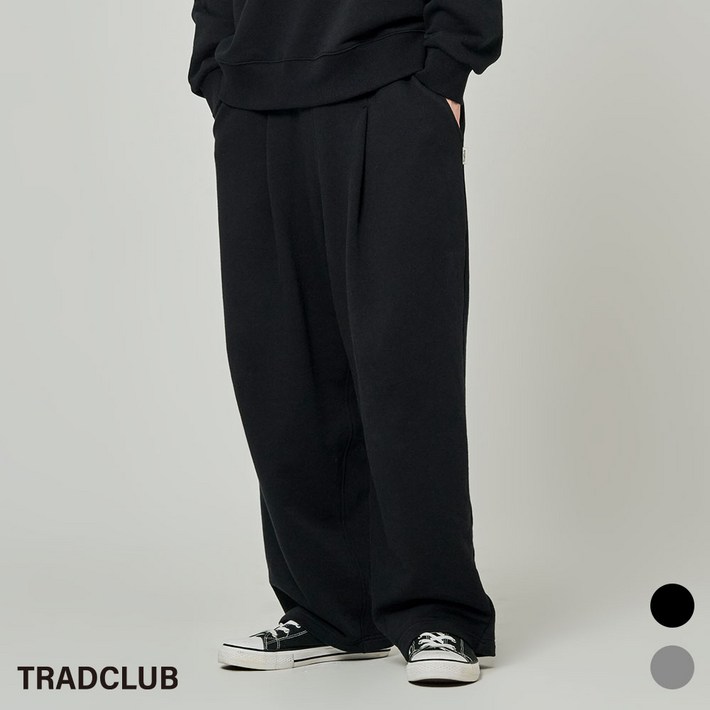 트래드클럽 베이직 원턱 스웨트 와이드 팬츠 2컬러 S3XL