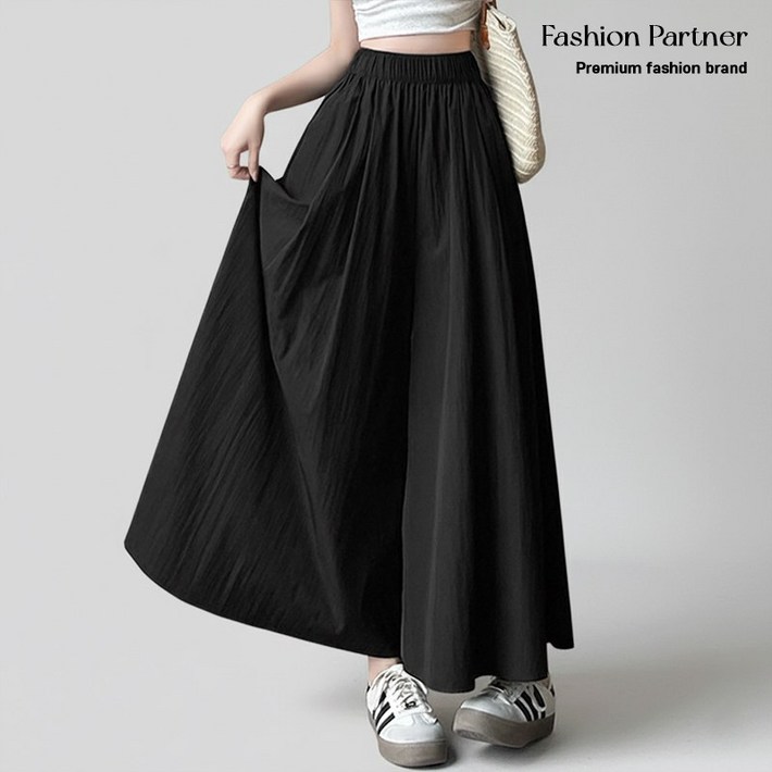 패션파트너 여성용 바스락 밴딩 와이드 롱 스커트 팬츠 치마 바지 4color