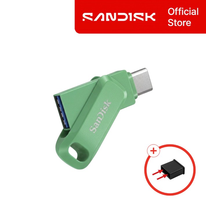 샌디스크 USB 메모리 울트라 듀얼 OTG USB 3.2 DDC3 압생트 단자 보호마개, 1개, 256GB