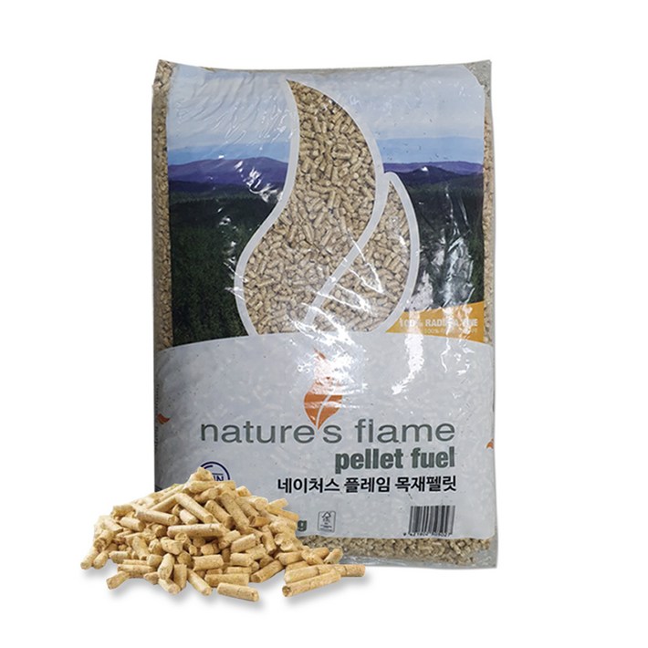 네이처스플레임 뉴질랜드 펠렛 15kg 목재 펠릿 캠핑 난로 연료