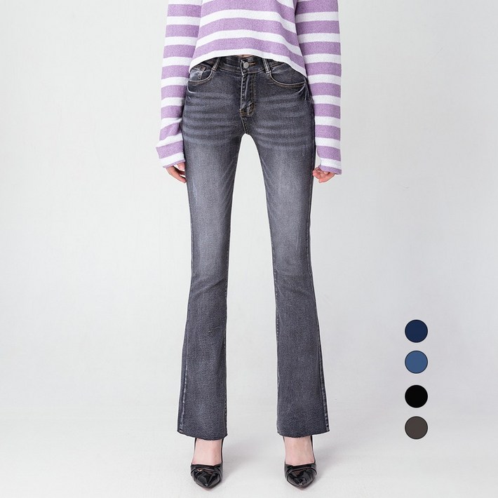 엘블로썸 여성 스판좋은 인밴드 슬림 롱 부츠컷 청바지 3단기장 키별