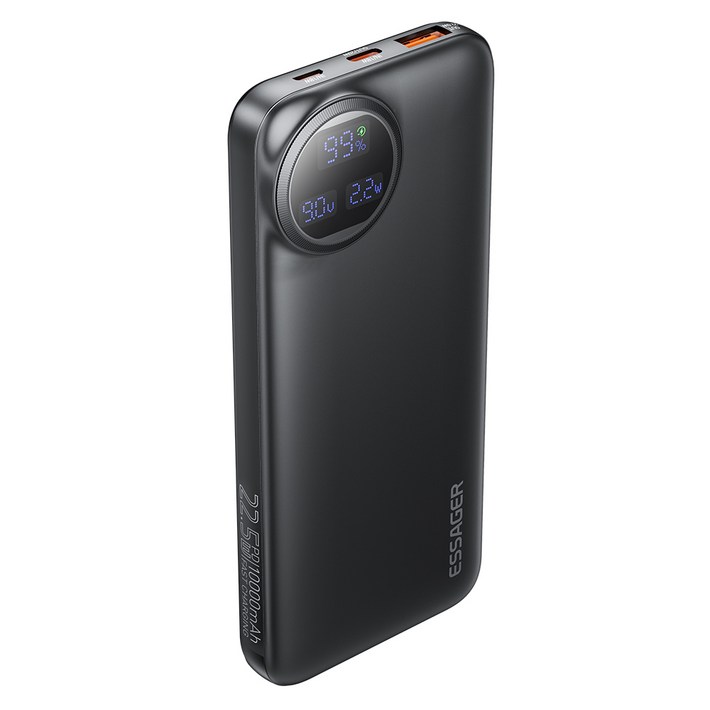 Essager 일체형 고속충전 대용량 보조배터리 1000020000mAh PD 22.5W QC3.0 잔량표시, 블랙, 10000mAh Essager 일체형 고속충전 대용량 보조배터리 1000020000mAh PD 22.5W QC3.0 잔량표시, 블랙, 10000mAh