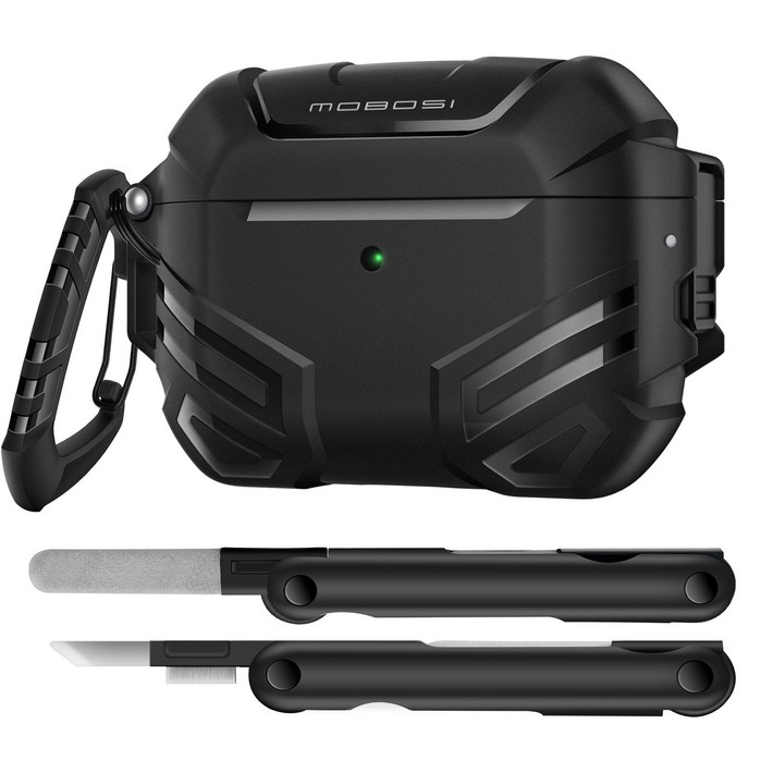 모보시 맥세이프 락 분실 방지 잠금 풀커버 범퍼 충격 방지 보호 이어폰 케이스, 1개, 블랙, 에어팟 프로 3