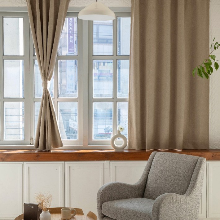 호텔식 린넨스타일 100 빛차단 암막커튼