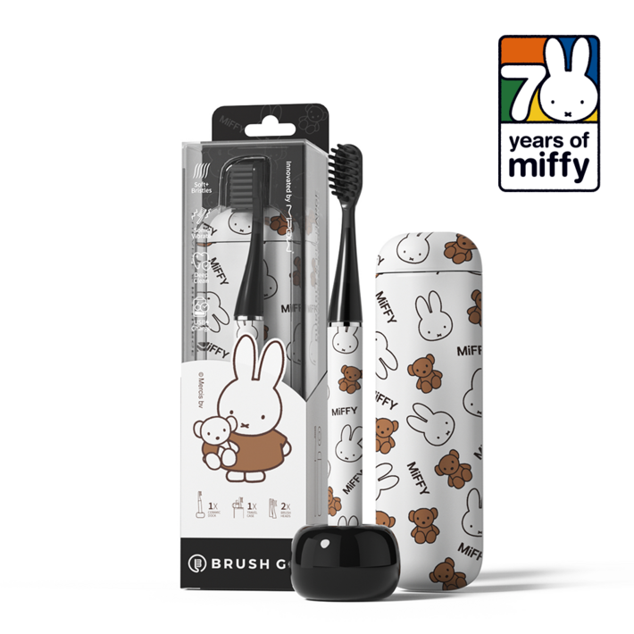 Miffy 미피 MIPOW BRUSH GO i4 울트라 슬림 음파   여행용   브러시 헤드 2개 포함  슬림하고 가벼운 전동칫솔