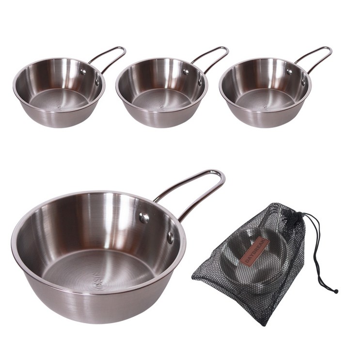 데이브렉 스테인리스 손잡이 캠핑 앞접시 라면그릇