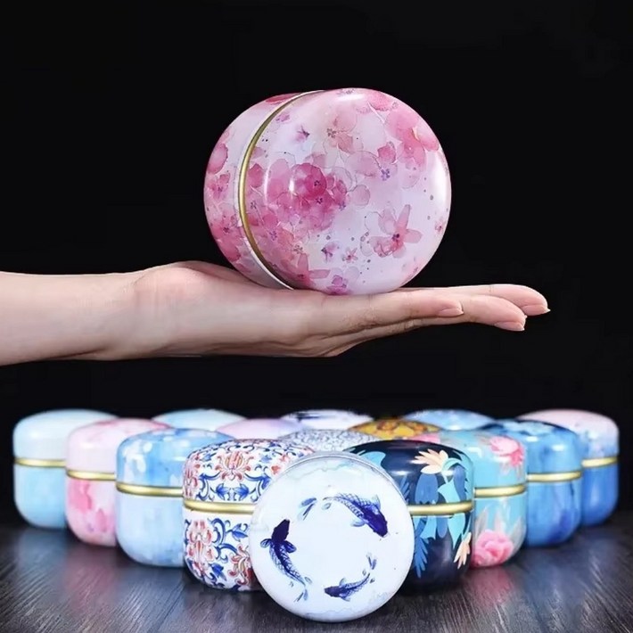 철제 수납함 견과류 원형 틴케이스 정리함 85mm