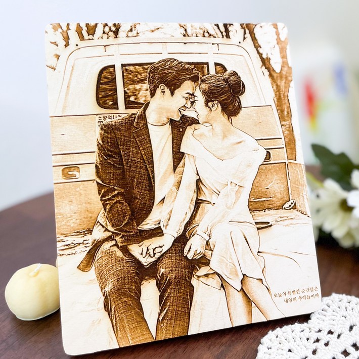 디엠지아트토이 특별한 결혼 기념일 사진인화 나무액자