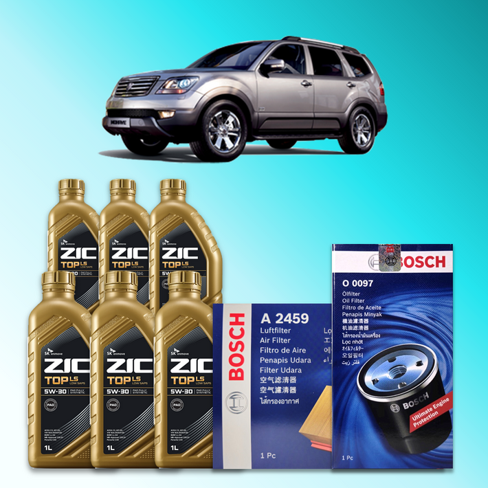 모하비 HM 3.8 가솔린 엔진오일세트 SK 지크 탑 LS 5W30 ZIC TOP LS