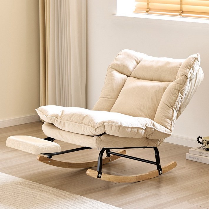 FONOW 1인 리클라이너쇼파 편한 휴식 흔들의자 푹신한 발받침 따뜻한 독서 공간