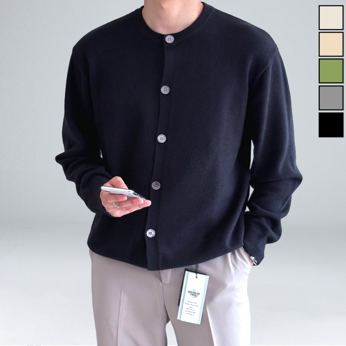 이황에프엔씨 남성용 캐시 라운드 니트 가디건 63231