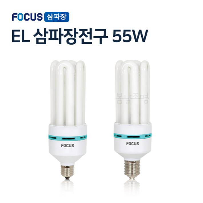 포커스 삼파장 램프 전구 EL 55W E26베이스, 10개