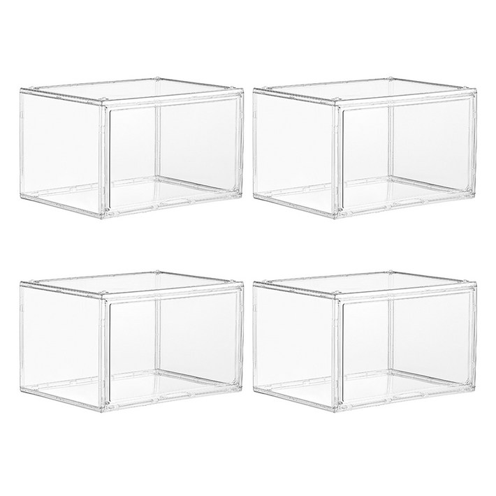 풀라이프 프리미엄 도어형 팬트리 수납정리함, 4개, 투명