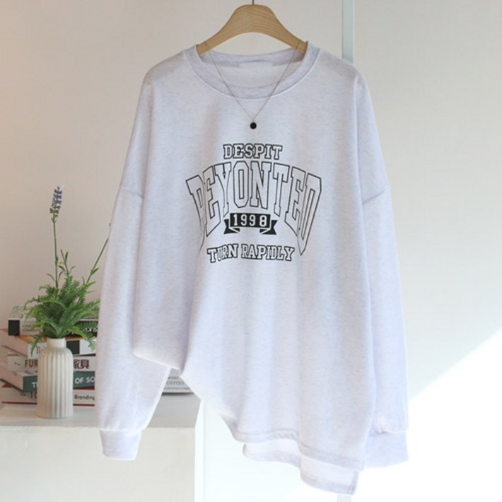 에스제이룩 여성용 비티박스 오버핏 빅사이즈 맨투맨티셔츠