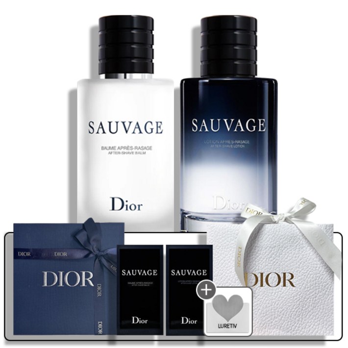 디올 소바쥬 애프터 쉐이브 스킨 로션 세트 남성용 오늘출발선물포장쇼핑백선물카드