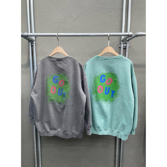 조커핏 남자 여자 기모 오버핏 피그먼트 고아웃 레터링 맨투맨 티셔츠