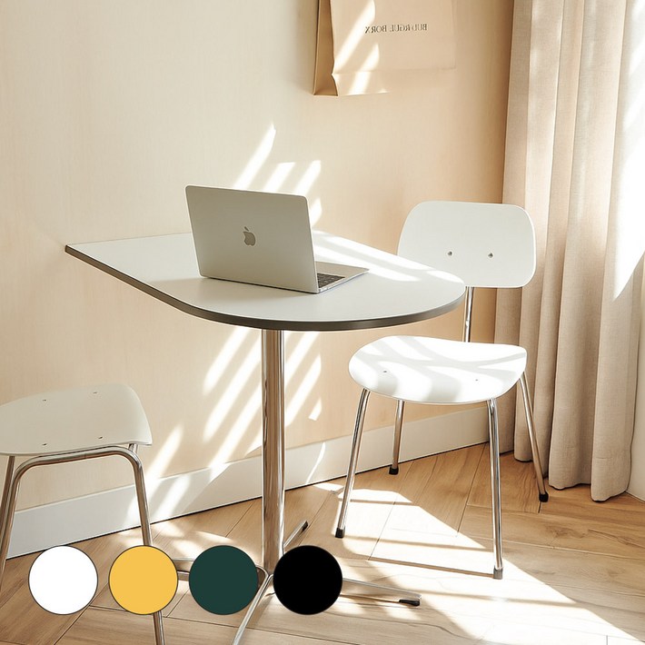 포스트모던 루이 미드센츄리 식탁 반원 테이블, 옐로우팝실버