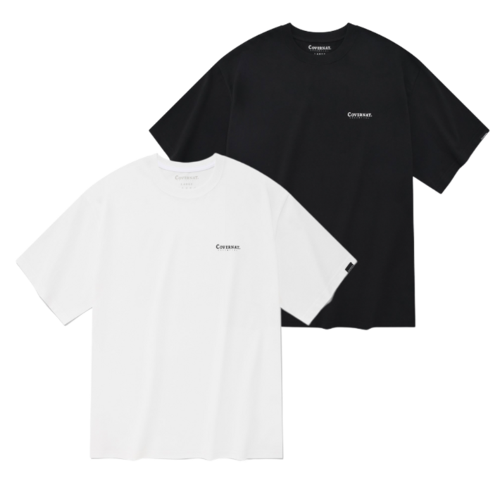(국내매장판) 커버낫 쿨 코튼 티셔츠 블랙 & 화이트 2PACK 세트