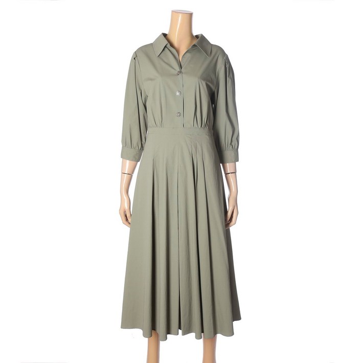 아이잗바바 오픈 카라 백 밴딩 플리츠 원피스 BP4A0OP371 621048