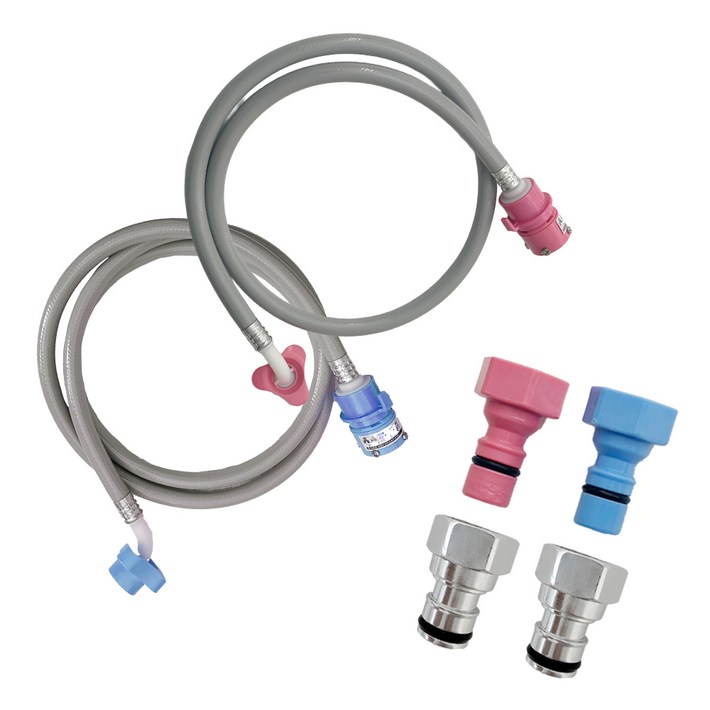 해피니즈 국산 냉수 1.3M  온수 1.3M 세탁기호스  커플링 4개 세트