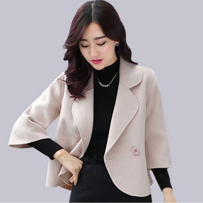 보그핏 긴미자켓  여성 화사한 대박 숏 자켓