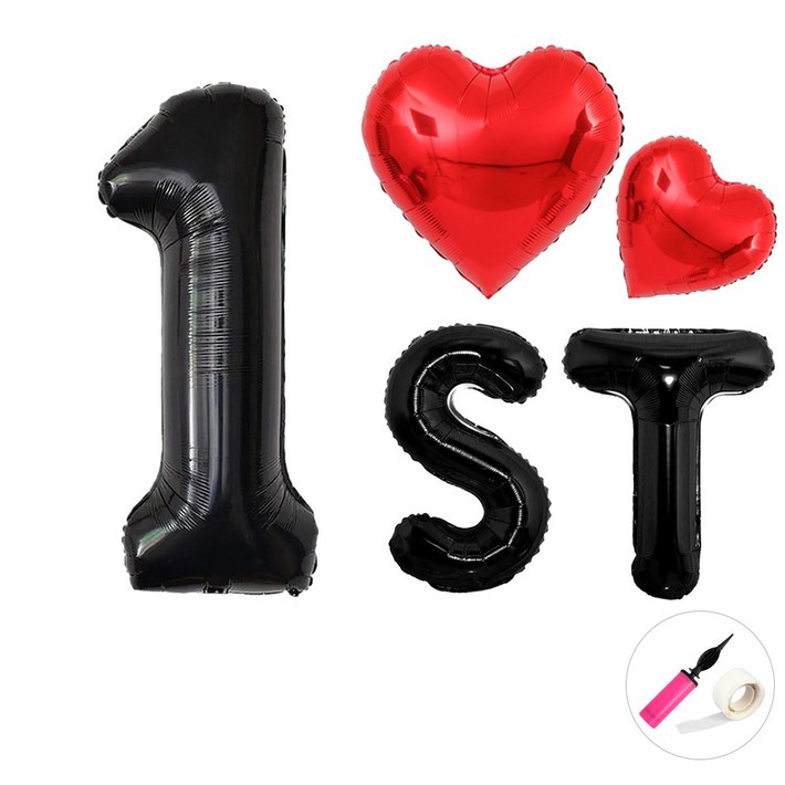 이벤트홀릭 기념일 100cm 블랙 풍선 숫자 파티 세트 결혼 백일 촬영