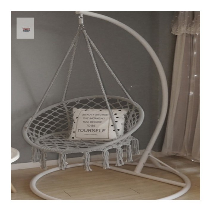 워스토어 1인용 삼밧줄 행잉체어 그레이 모던체어