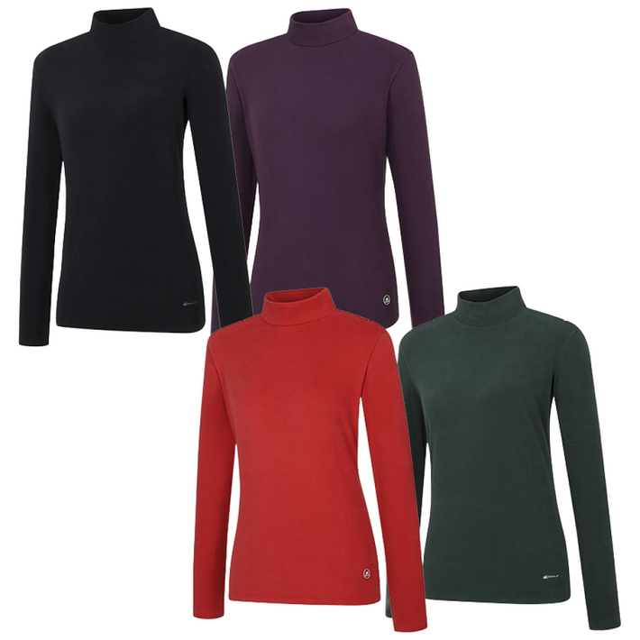 밀레골프 기모 모크넥 티셔츠 여성 4종세트