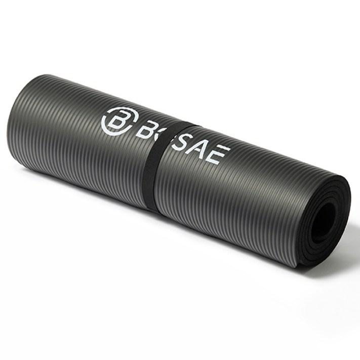 보새 NBR 요가매트 10mm 매트 스트랩 세트, 블랙, 1개 보새 NBR 요가매트 10mm 매트 스트랩 세트, 블랙, 1개