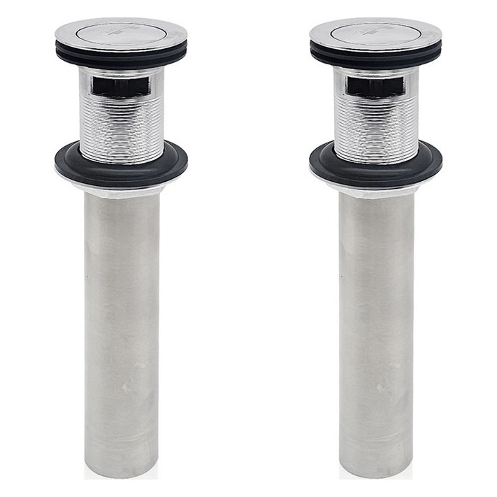 비앤홈 세면대 원터치 자동 팝업 실버, 2개