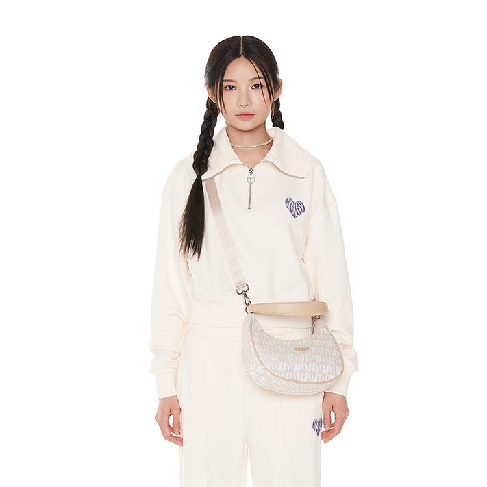 널디 여성용 수플레 크롭 스웻셔츠