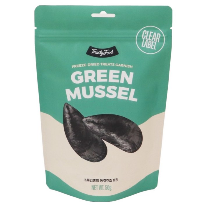 트러스티푸드 강아지 동결건조 해산물 간식, 초록입홍합, 50g, 1개