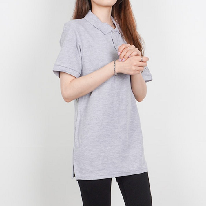 여성용 반팔 데일리 카라티