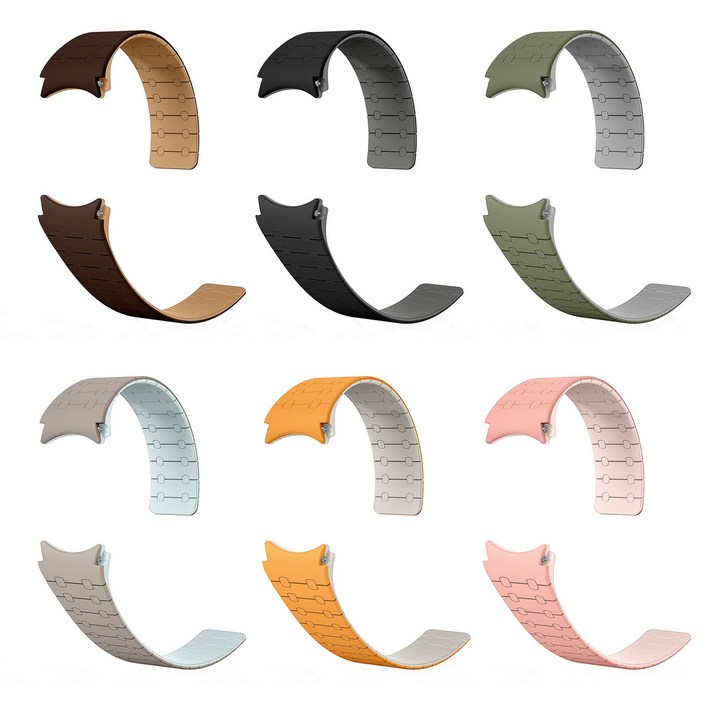 가벼운 강력한 마그네틱 밴드 갤럭시워치 7 6 5 4 호환 워치5 프로4 클래식 투톤 실리콘 스트랩 20mm